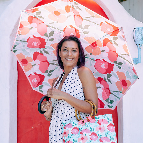Sherbet Poppies Reverse Umbrella