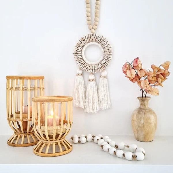 Belle Rattan Candle Holder | Large