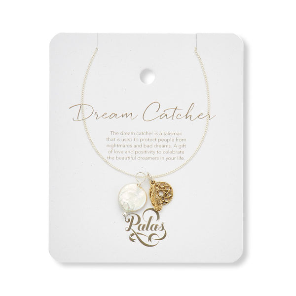Dream Catcher Pearl Amulet Necklace | Palas