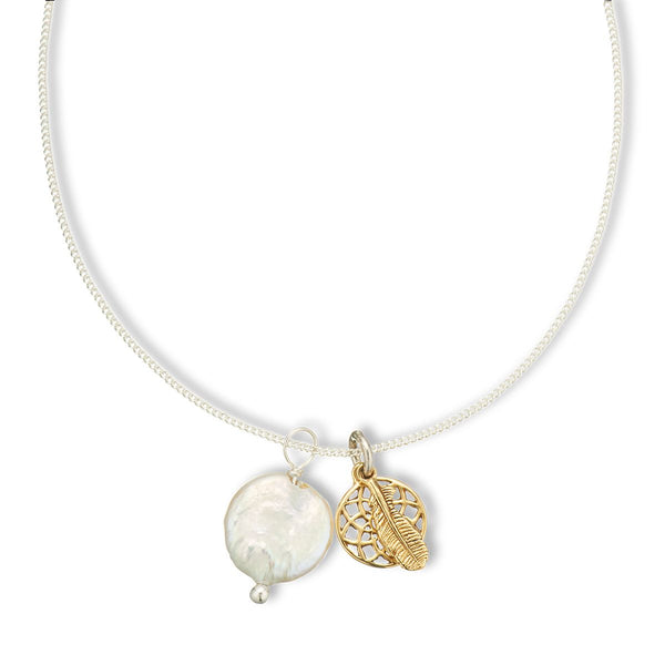 Dream Catcher Pearl Amulet Necklace | Palas