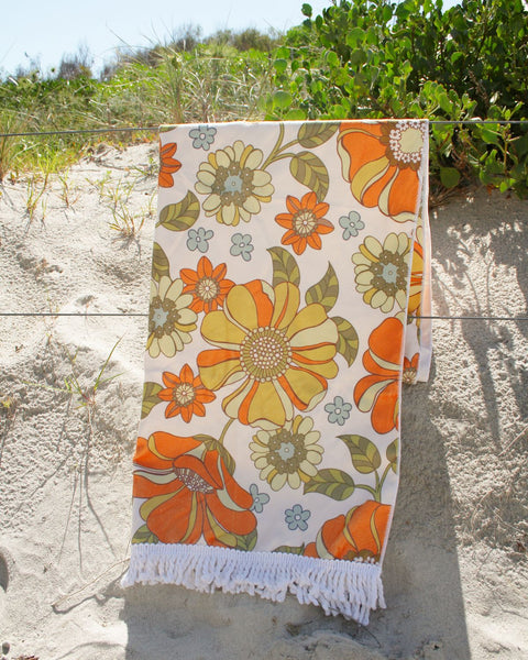 Double Sided Quick Dry Beach Towel | 70s Floral
