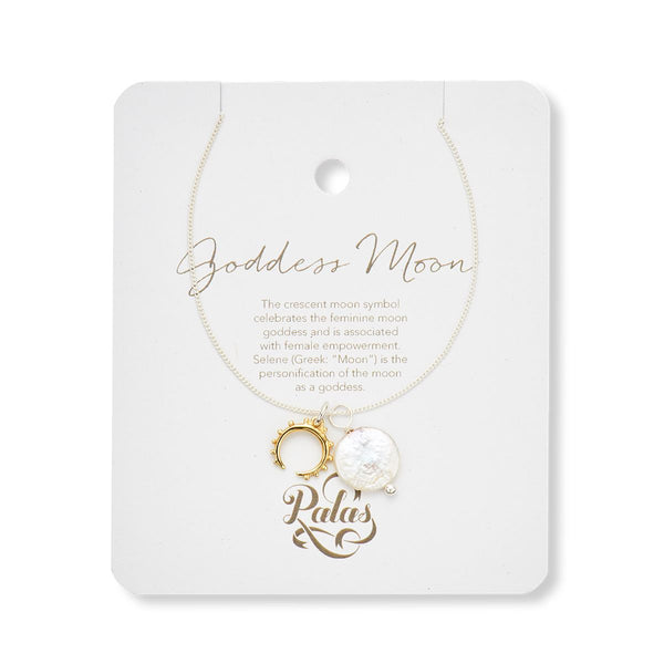 Goddess Moon Pearl Amulet Necklace | Palas