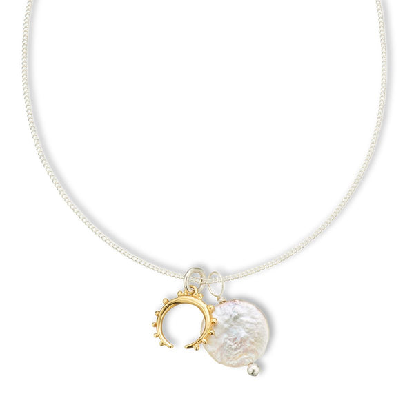 Goddess Moon Pearl Amulet Necklace | Palas