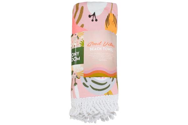 Double Sided Quick Dry Beach Towel | Peony Bloom