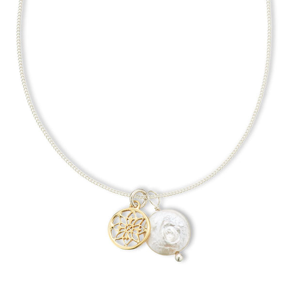 Mandala Pearl Amulet Necklace | Palas