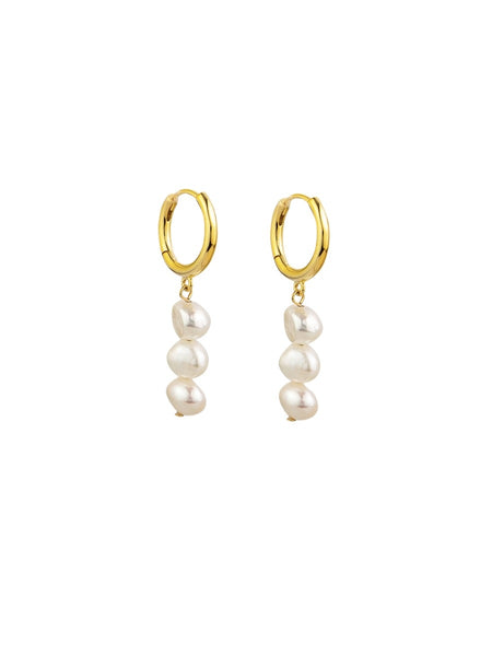 Freshwater Pearl Trio Drop Earrings | Tiger Tree