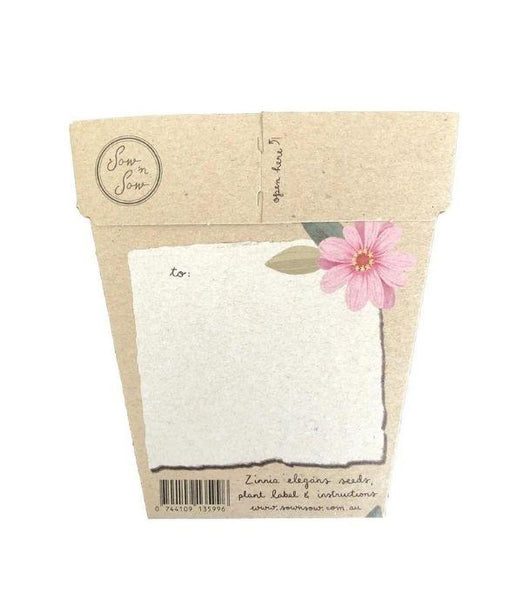 Happy Birthday Zinnia Gift of Seeds Card | Sow n Sow