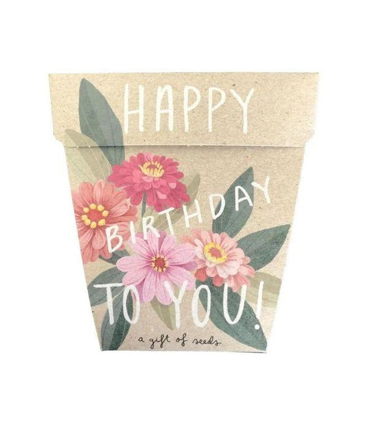 Happy Birthday Zinnia Gift of Seeds Card | Sow n Sow