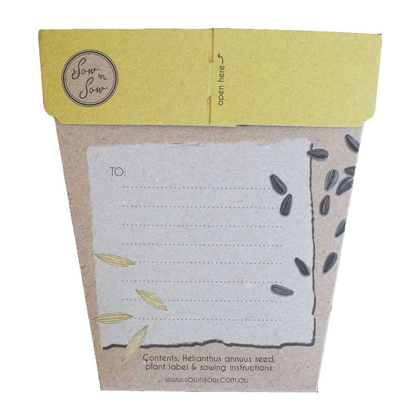 Sunflower Gift of Seeds Card | Sow n Sow