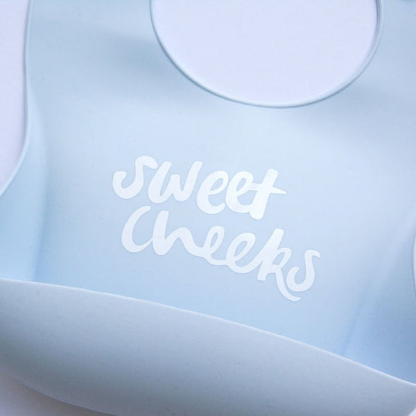 Silicone Baby Bib | Sweet Cheeks Blue