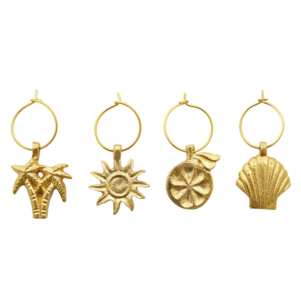 Arancio Brass Wine Charms Set