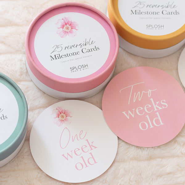 Reversible Milestone Cards | Floral