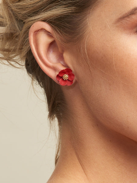 Red Pansy Studs | Tiger Tree