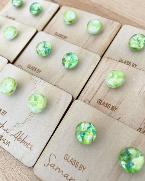 Fresh Lime Earrings| Samantha Abbott Glass