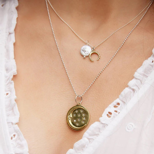 Goddess Moon Pearl Amulet Necklace | Palas