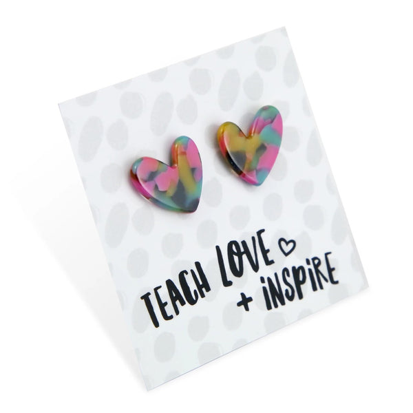Resin Heart Studs | Teach Love Inspire