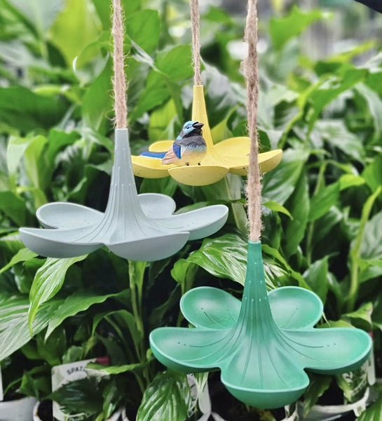 Yellow Bamboo Bird Feeder