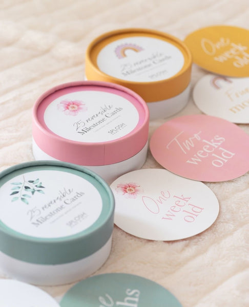 Reversible Milestone Cards | Floral