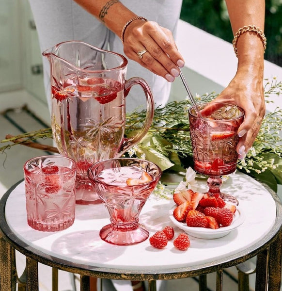 Palm Tree Cocktail Glass Set | Pink
