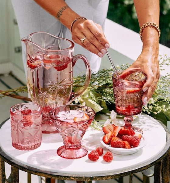 Palm Tree Glass Jug | Pink