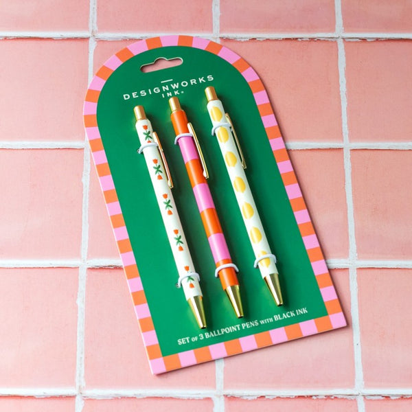 Flower, Stripe & Lemon A Dopo Pen Set