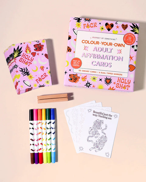 Colour Your Own Adult Affirmation Cards | Journey of Something