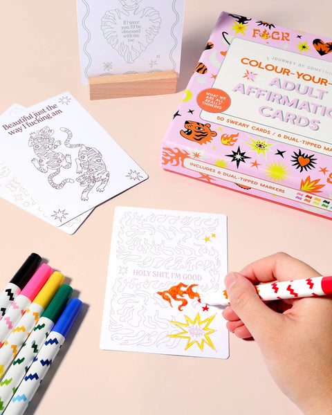 Colour Your Own Adult Affirmation Cards | Journey of Something