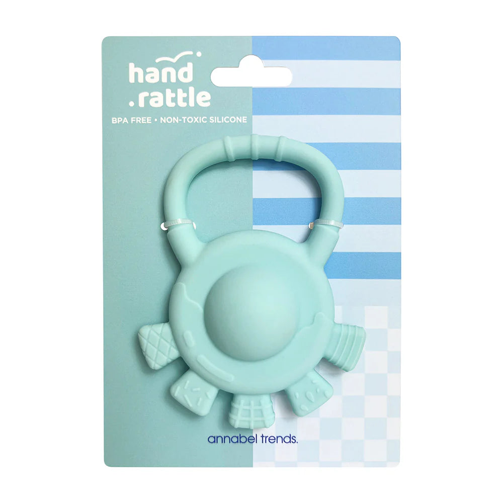 Silicone Hand Rattle | Aqua