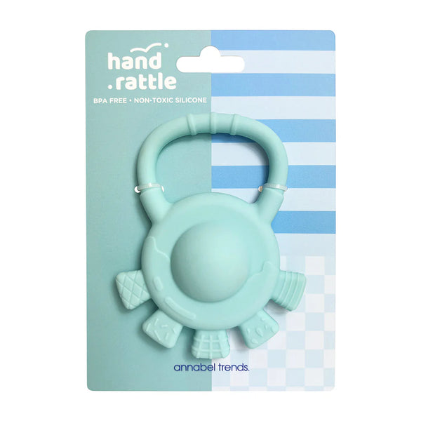 Silicone Hand Rattle | Aqua