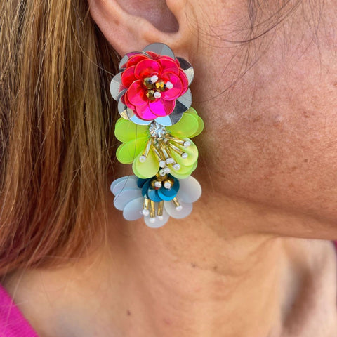 Flower Beaded Earrings