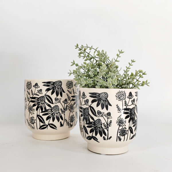 Black Flower Pot