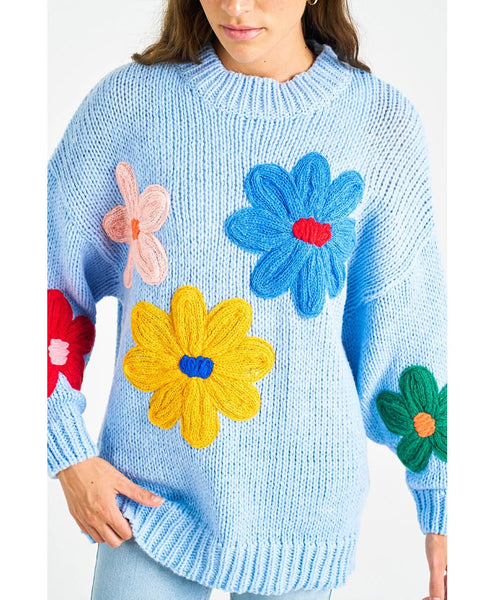Blue Daisy Knit Jumper