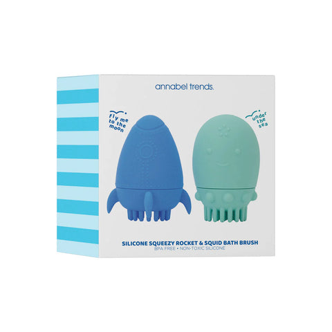 Silicone Squeezy Bath Brush | Rocket & Squid