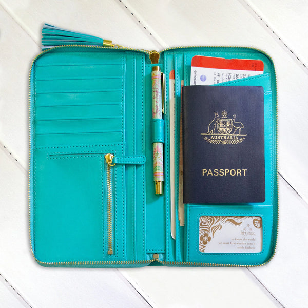 Travel Clutch | Turquoise Twist