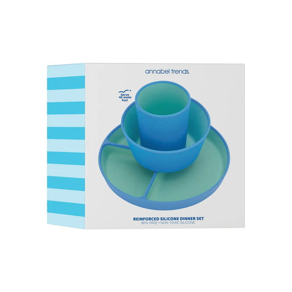 Silicone Two Tone Dinner Set | Blue