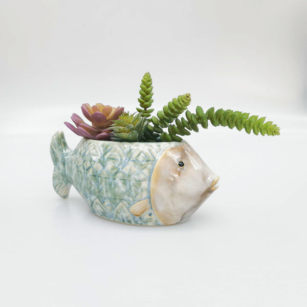 Blue Fish Pot