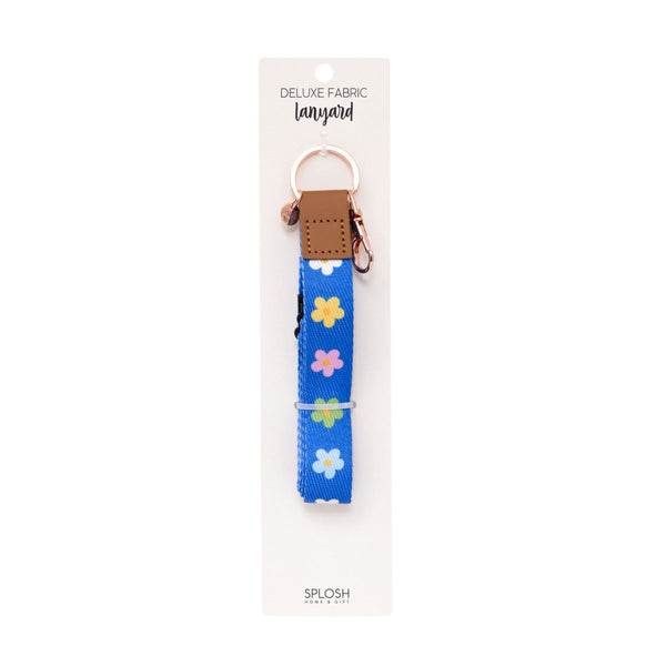 Blue Floral Lanyard