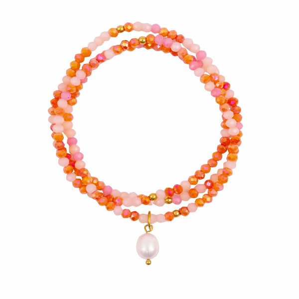 Blush Bloom Crystal Bracelet / Necklace Wrap