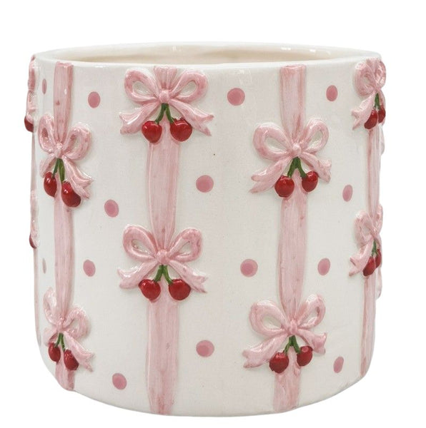 Cherry Ribbon Pot