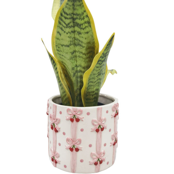 Cherry Ribbon Pot