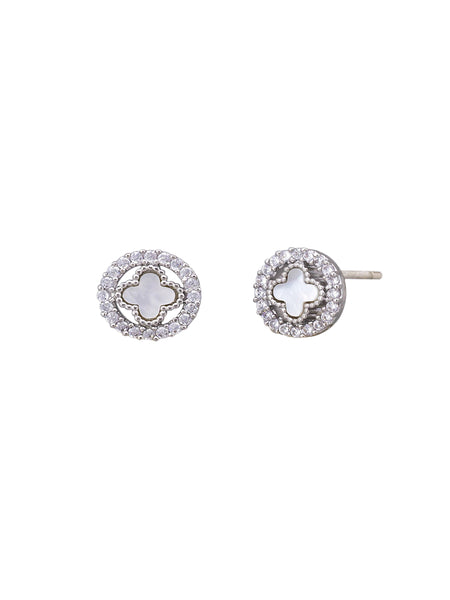 Silver Crystal Circle Felice Studs | Tiger Tree