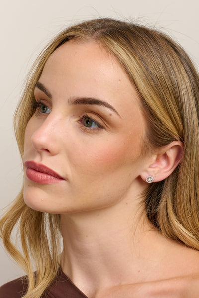 Silver Crystal Circle Felice Studs | Tiger Tree
