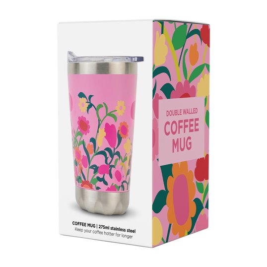Stainless Steel Double Wall Coffee Mug | Flower Patch
