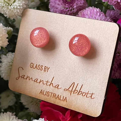 Coral Gold Earrings | Samantha Abbott Glass