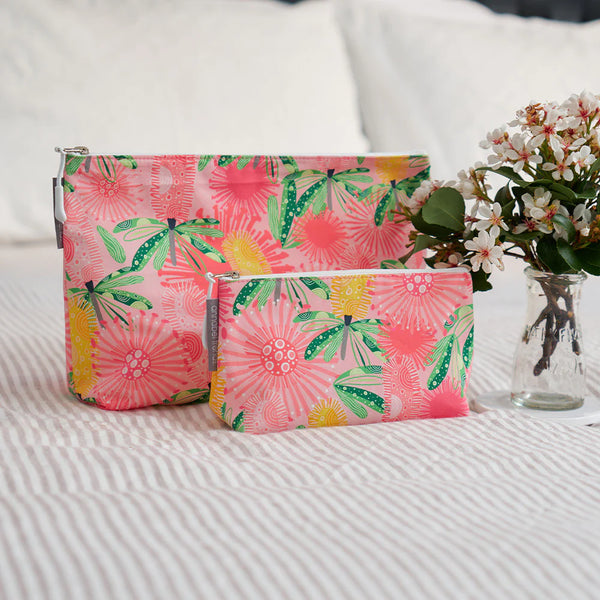 Pink Banksia Cosmetic Bag