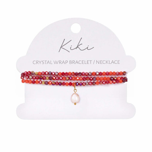 Crimson Flame Crystal Bracelet / Necklace Wrap