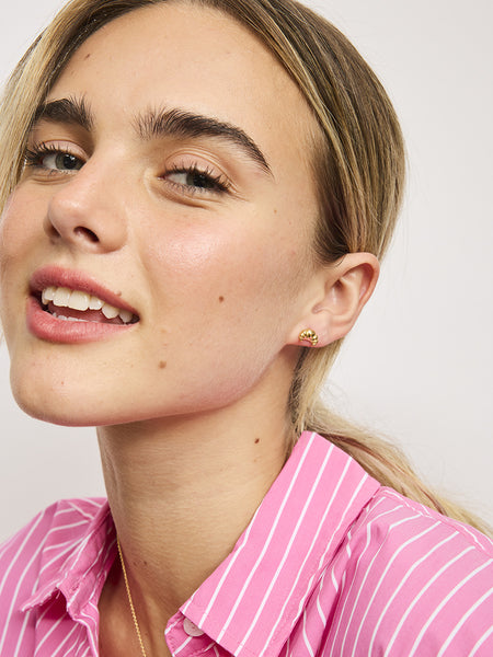 Gold Croissant Stud Earrings | Tiger Tree
