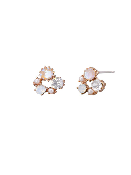 Rose Gold Crystal Cluster Earrings | Tiger Tree