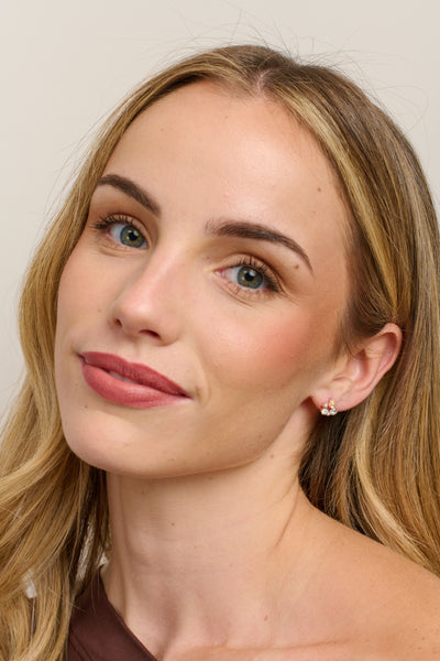 Rose Gold Crystal Cluster Earrings | Tiger Tree