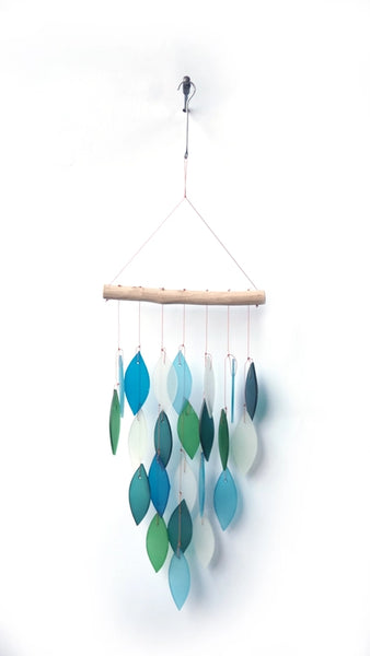 Diamond Blue Glass Windchime